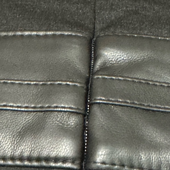 Ellen Stacy PONTE FLARE BLACK DRESS WITH VEGAN LEATHER TRIM size M - Picture 13 of 16